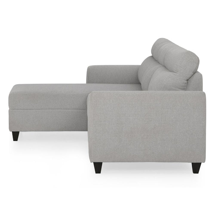 Zivo Plus Cloudy Gray Fabric 2 Seater Sofa with Lounger