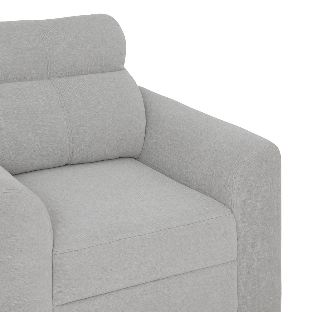 Zivo Plus Cloudy Gray Fabric 2 Seater Sofa with Lounger