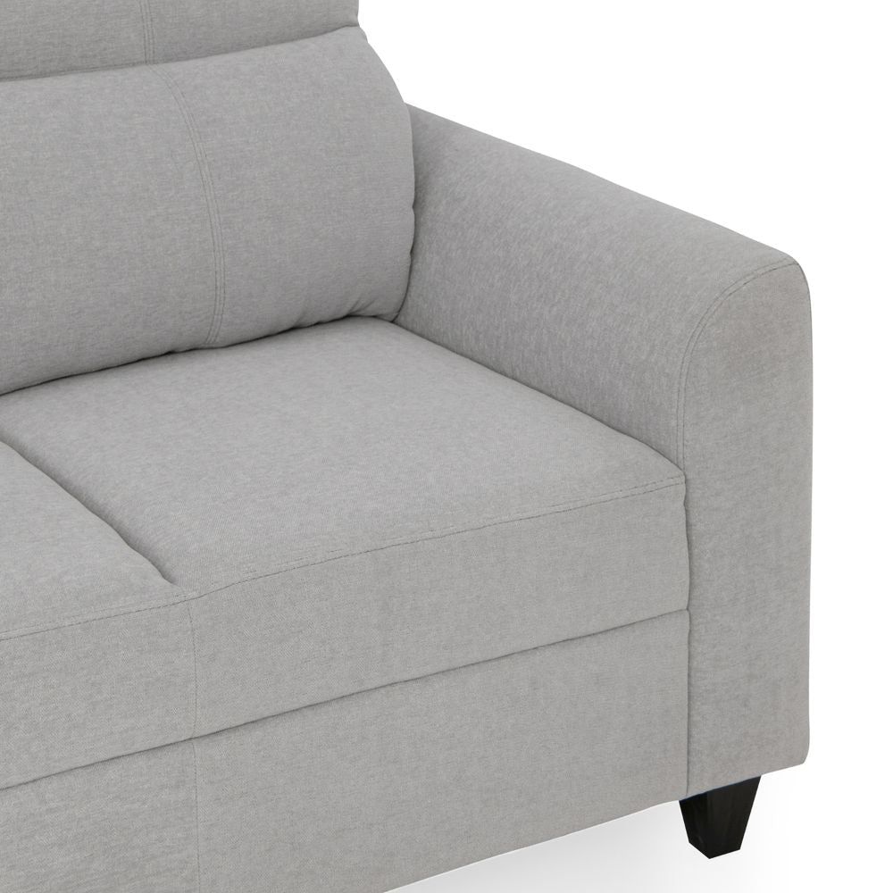 Zivo Plus Cloudy Gray Fabric 2 Seater Sofa with Lounger