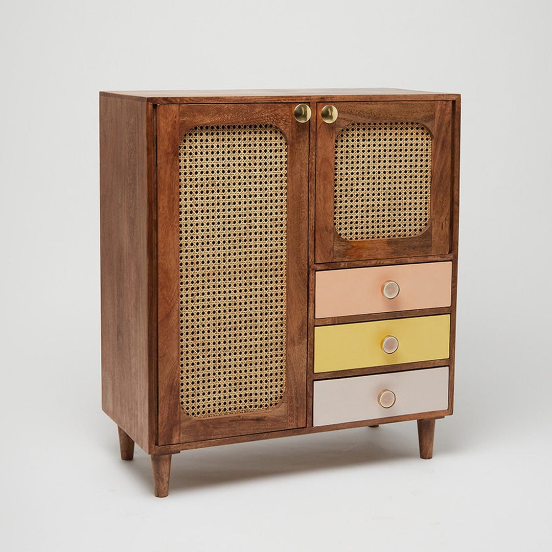 Alena Rattan Mini Wardrobe Cum Cupboard