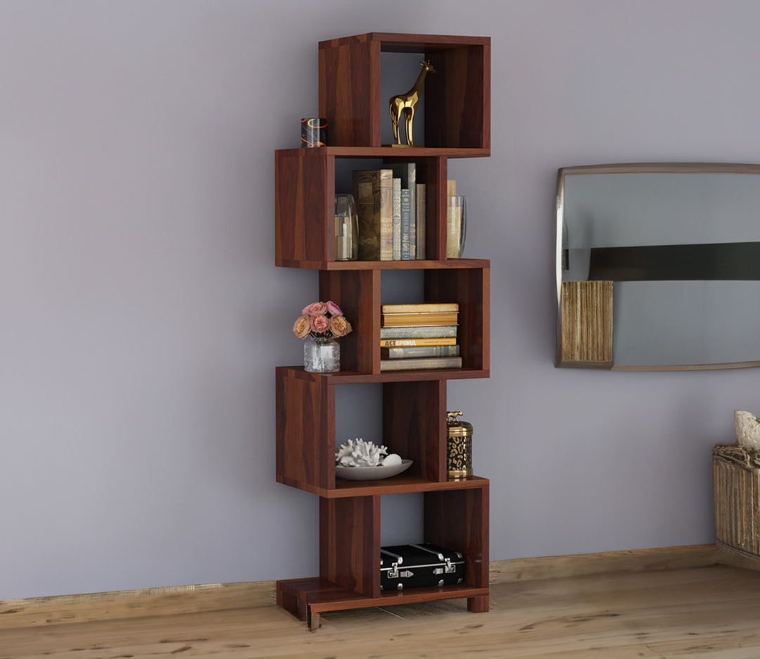 Neha Sheesham Wood Book Shelf (Honey Finish)