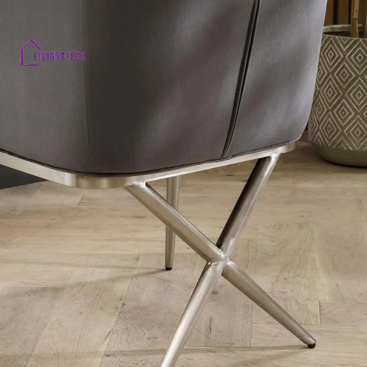 2 Beacon Velvet Carver Dining Chairs Grey