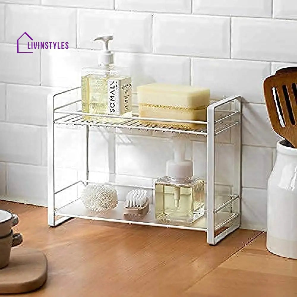 2 Tier Organiser - White Kitchen Organisers