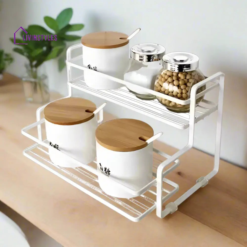 2 Tier Organiser - White Kitchen Organisers