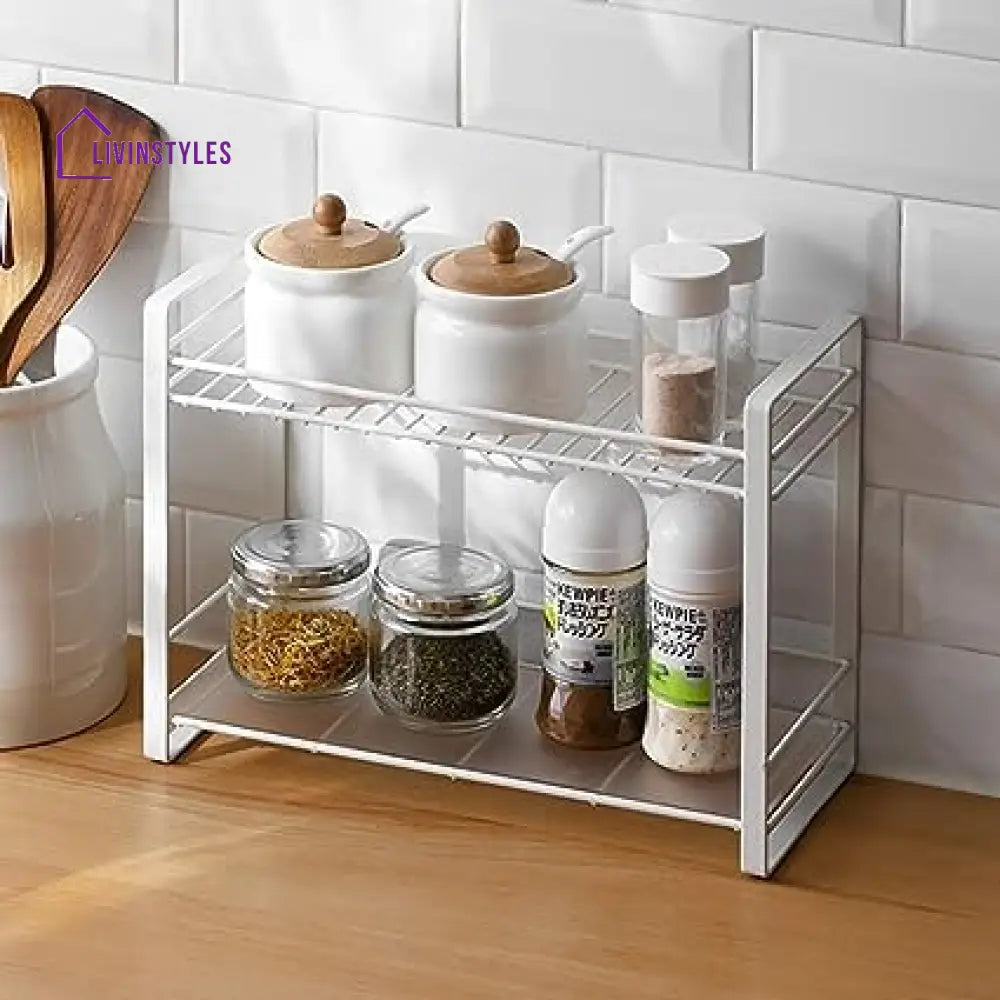 2 Tier Organiser - White Kitchen Organisers