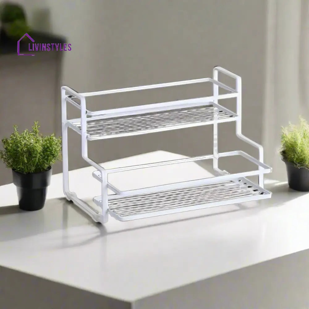 2 Tier Organiser - White Kitchen Organisers