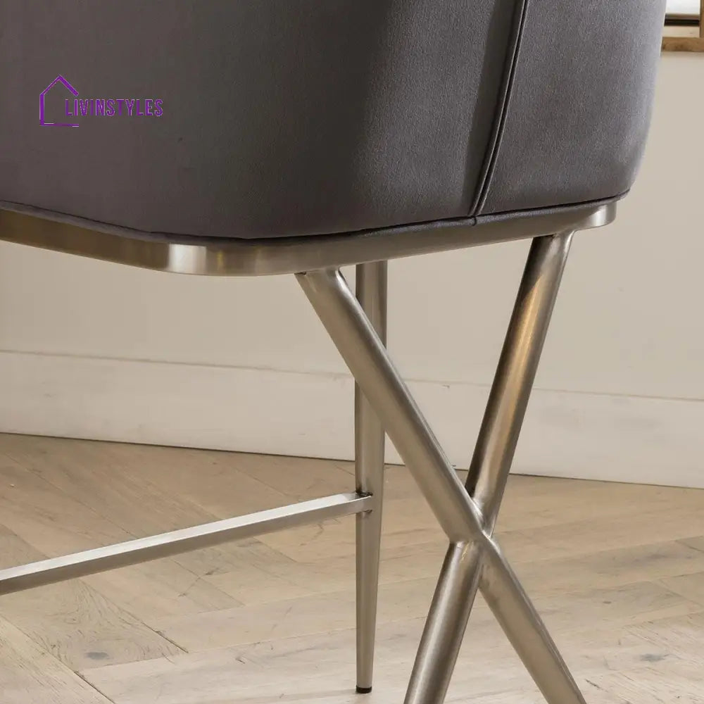 2 Zenith Counter Height Velvet Bar Stools Grey