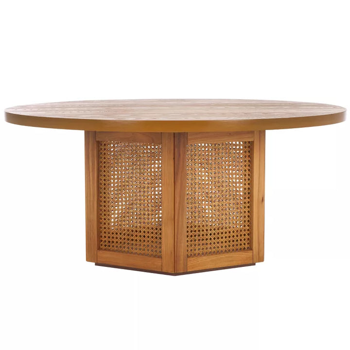 Edelina Solid Wood and Cane Weaving Coffee Table for Living Room