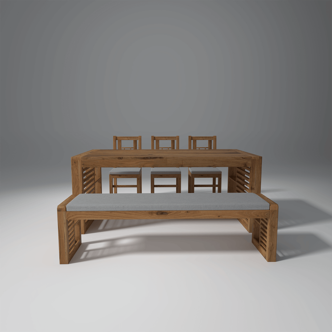 Garten Acacia Wood Dining Set with bench and 3 chairs Natural