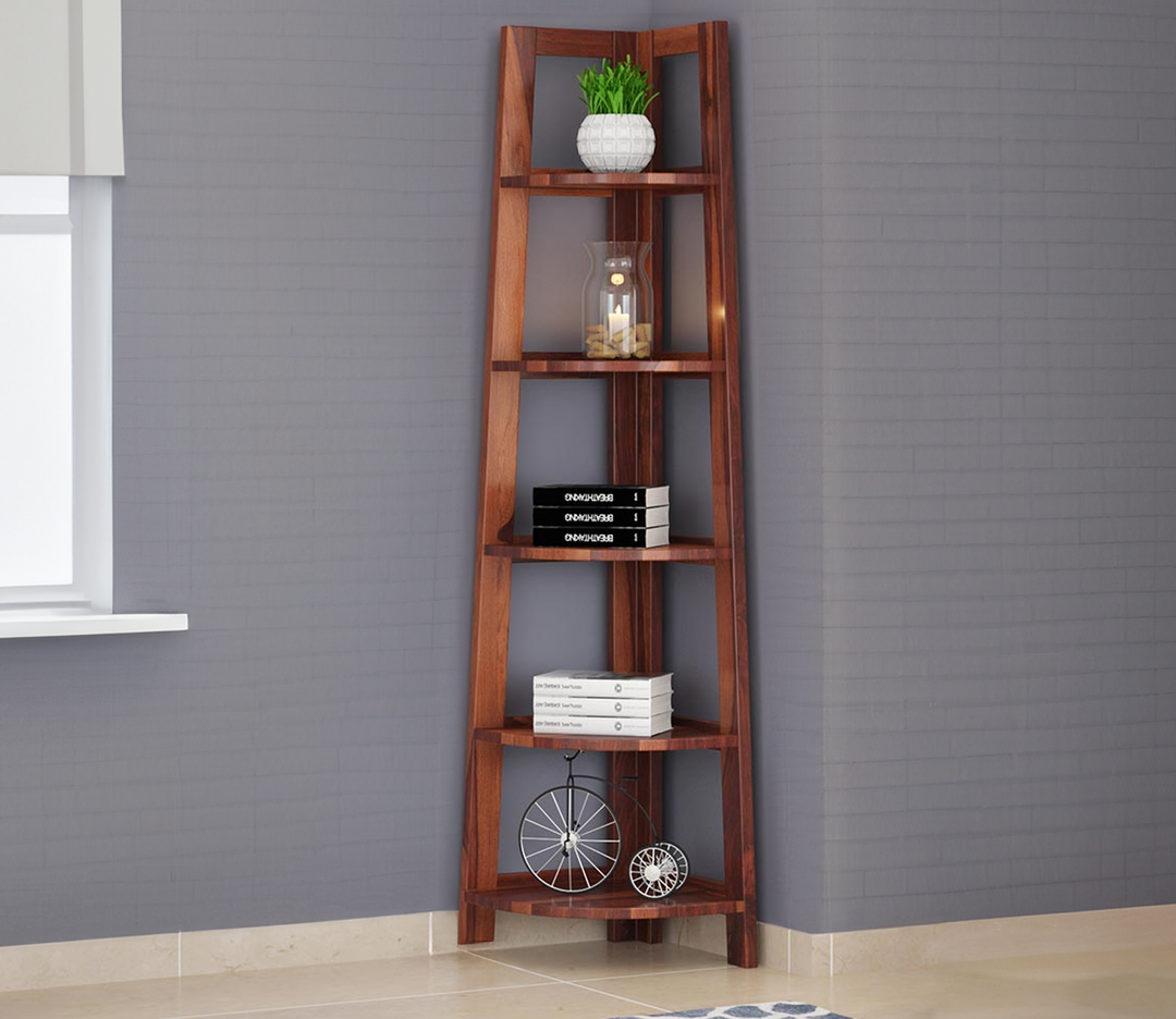 Simran Sheesham Wood Book Shelf (Honey Finish