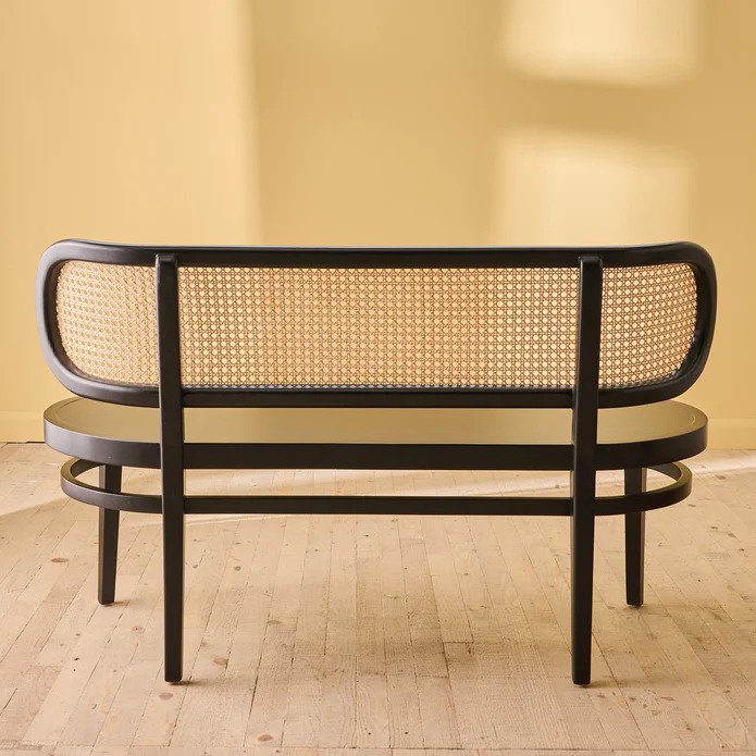 Karp Musk Sheesham Wood and Rattan Bench