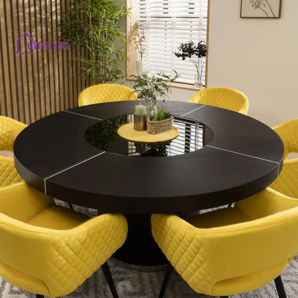 4 Eden Velvet Carver Dining Chairs Yellow