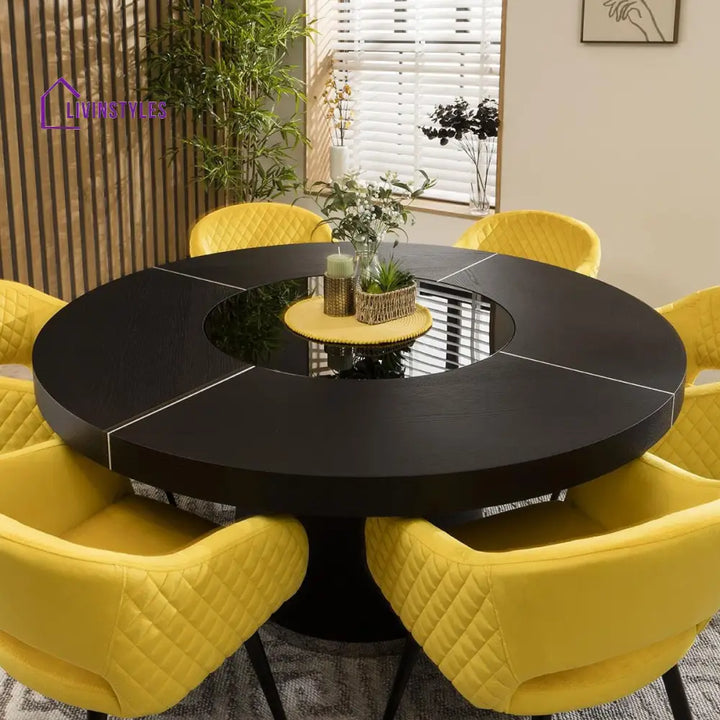 4 Eden Velvet Carver Dining Chairs Yellow