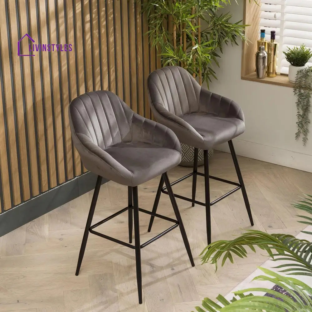 4 Horizon Bar Stool Set Grey