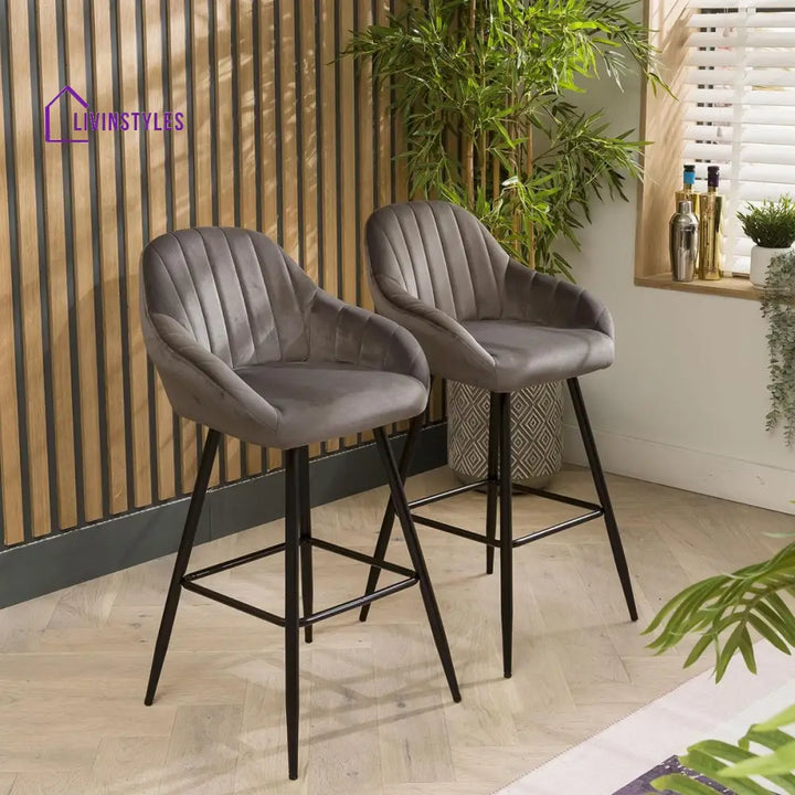 4 Horizon Bar Stool Set Grey