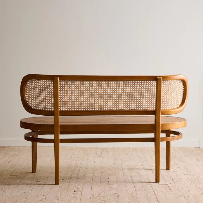 Karp Musk Sheesham Wood and Rattan Bench