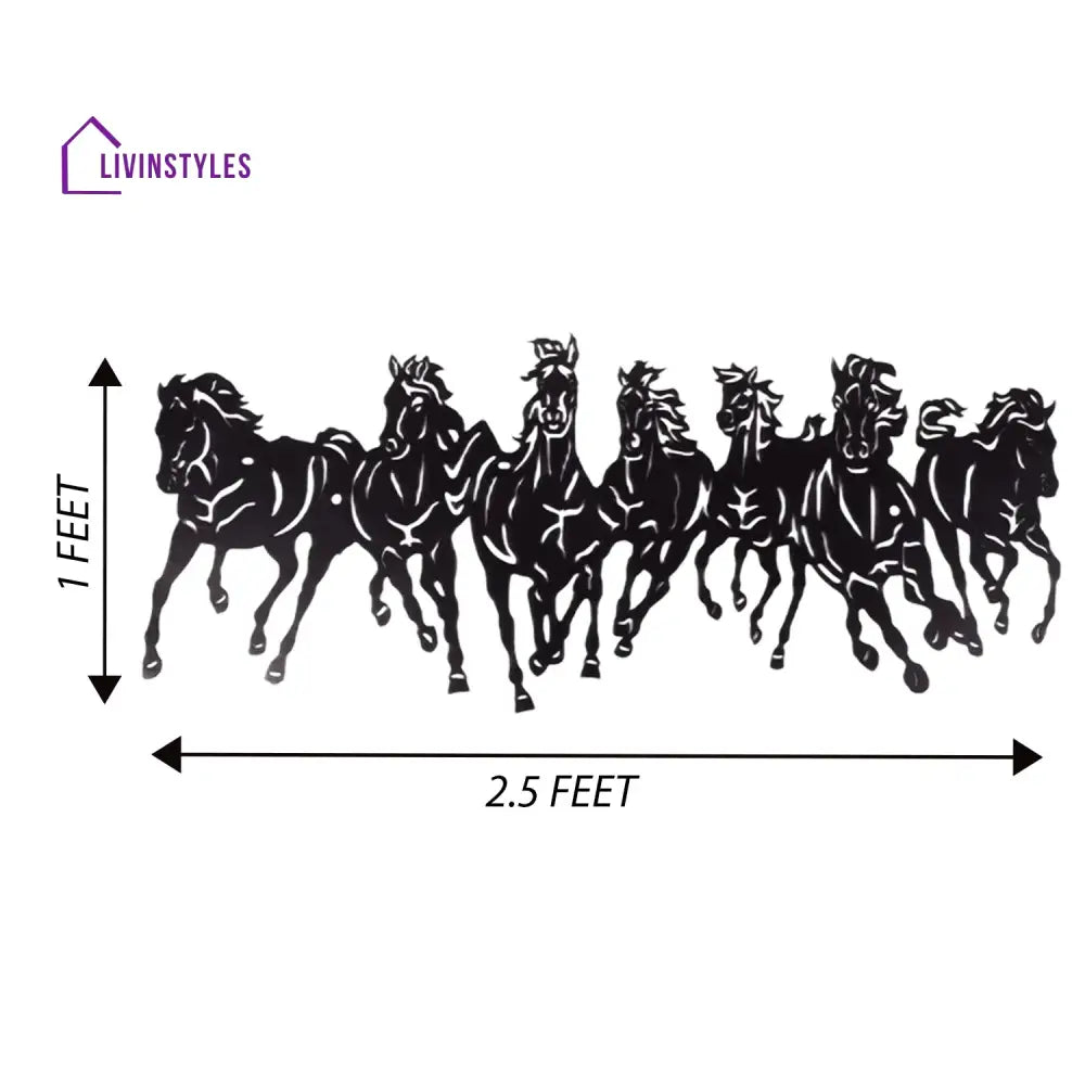 7 HORSE RUNNING METAL WALL ART