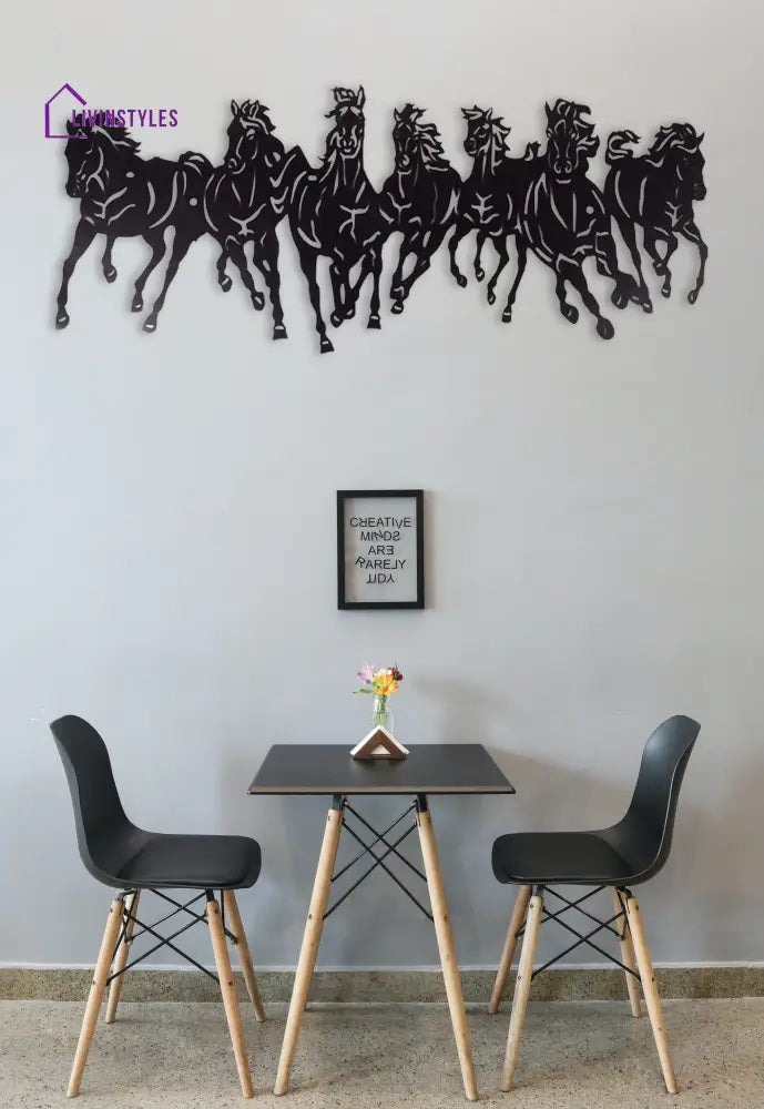 7 HORSE RUNNING METAL WALL ART