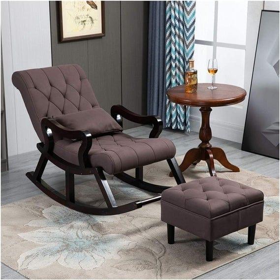 Aparna Sheesham Wood Rocking Chair with Footrest