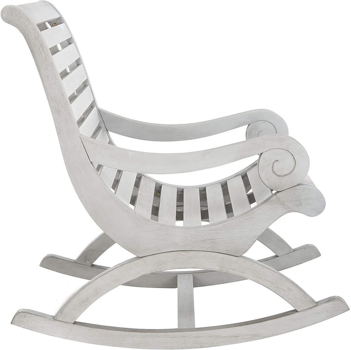 Abram Outdoor Collection Sonora Mango Wood White Rocking Chair