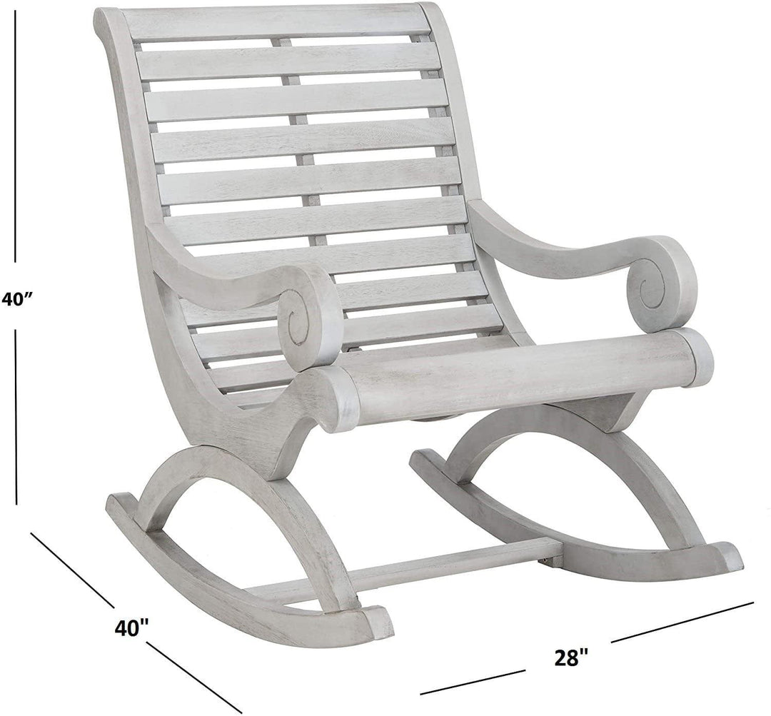 Abram Outdoor Collection Sonora Mango Wood White Rocking Chair