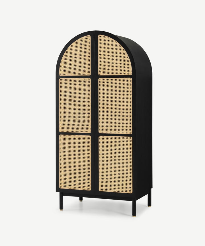 Ariadna Rattan Solid Wood Wardrobe