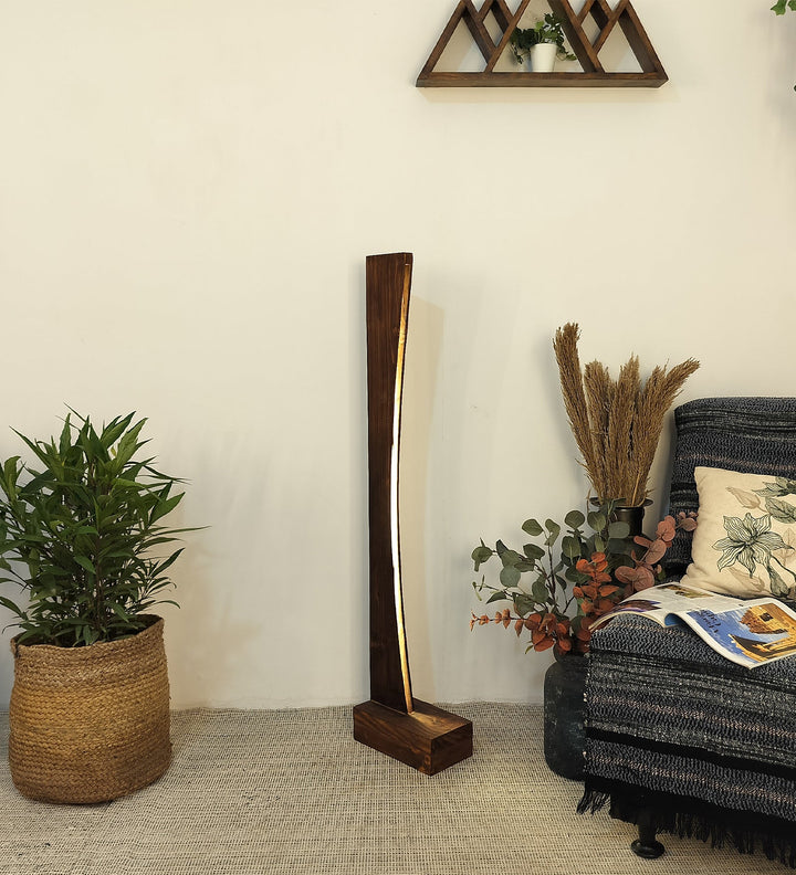 Arc LED Wooden Floor Lamp