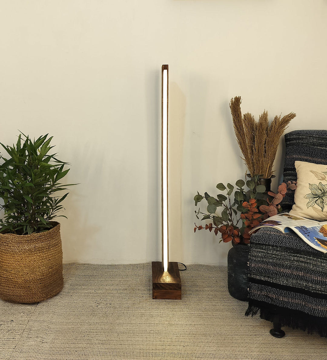 Arc LED Wooden Floor Lamp