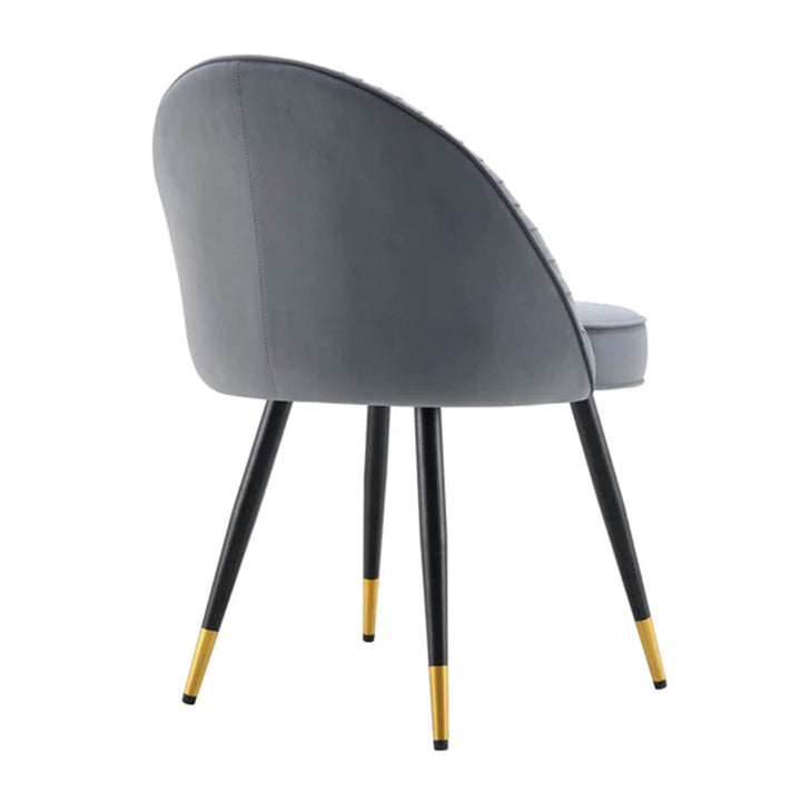 Minimalist Velvet Dining Table Chair Grey