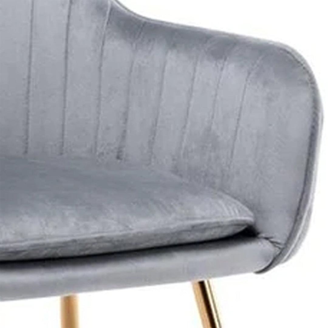 Velvet Sleek Lounge Chair Grey