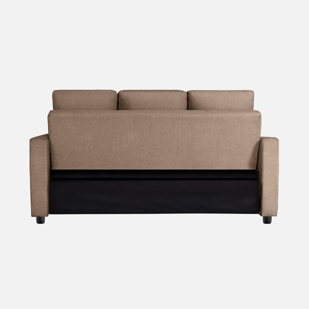 Yeremey Plaster Brown Fabric Sofa cum Bed