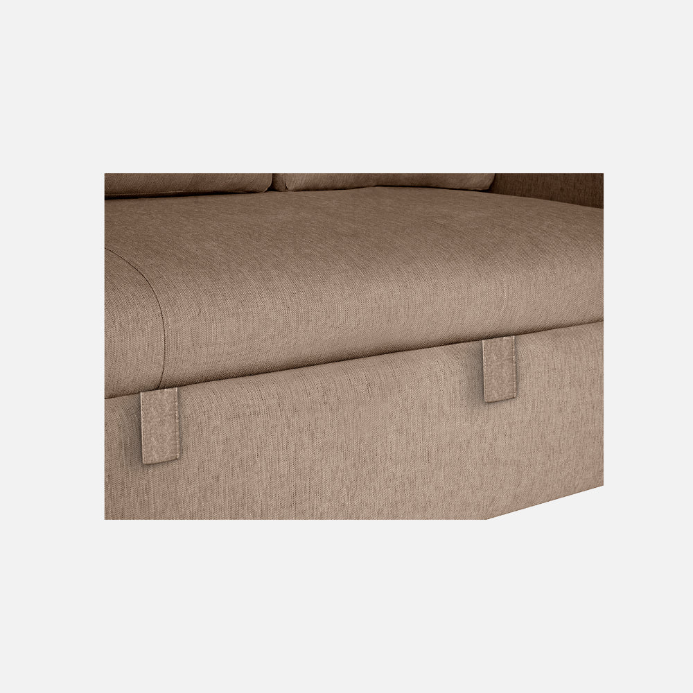 Yeremey Plaster Brown Fabric Sofa cum Bed