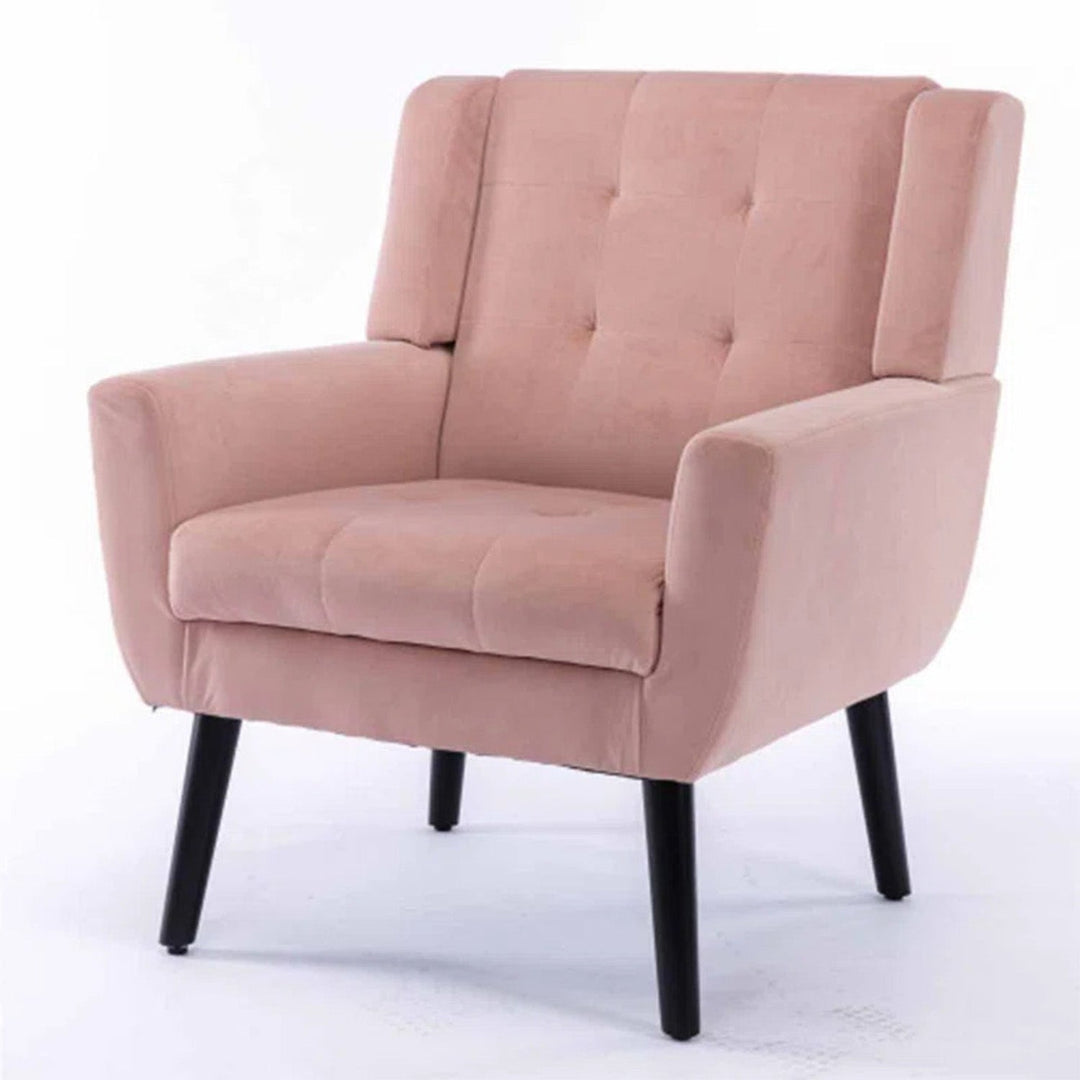 Veniamin Luxurious Double Cushion Velvet Chair Pink