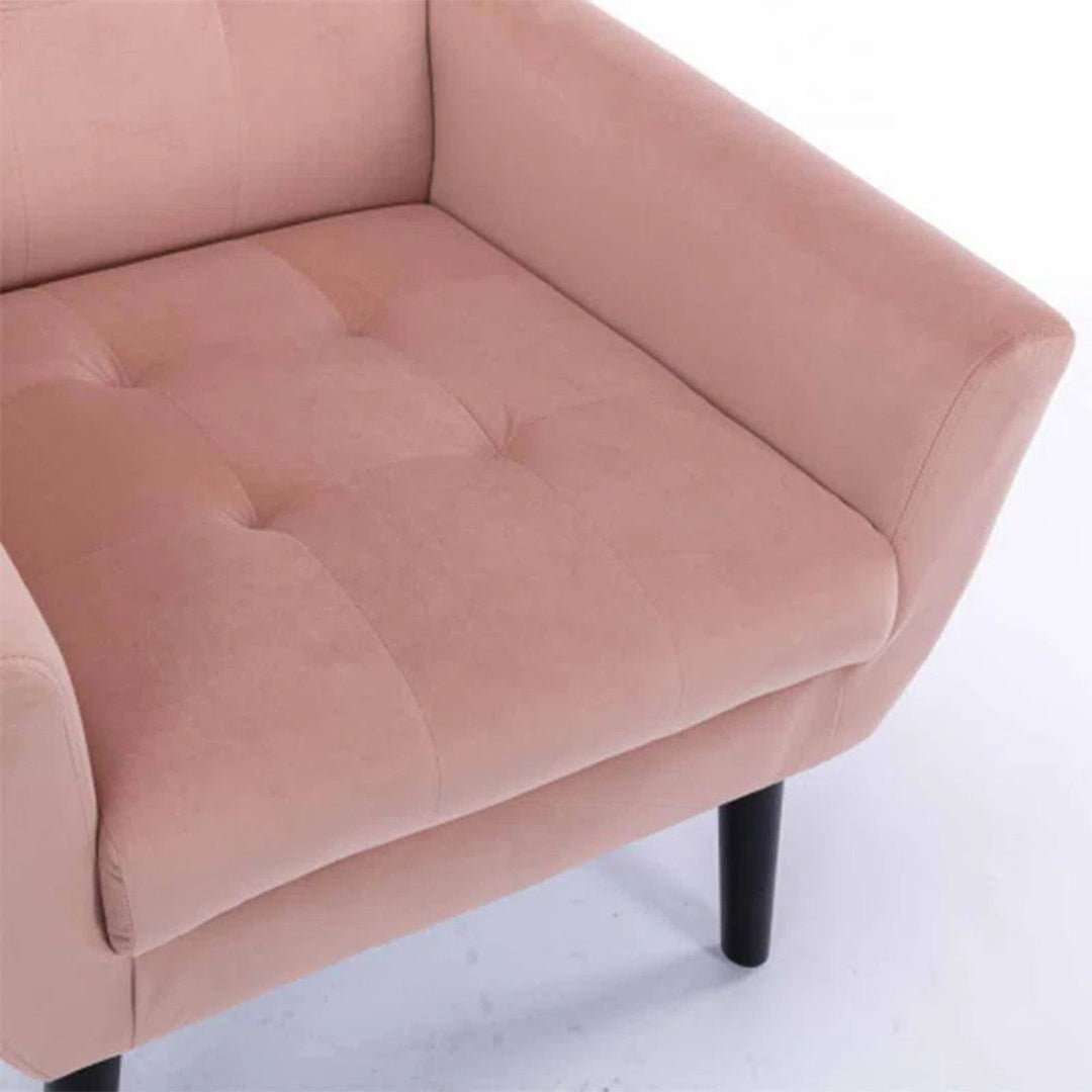 Veniamin Luxurious Double Cushion Velvet Chair Pink