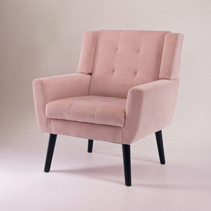 Veniamin Luxurious Double Cushion Velvet Chair Pink