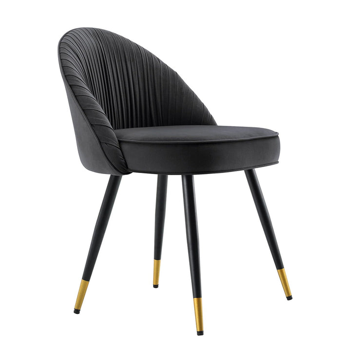 Minimalist Velvet Dining Table Chair Black