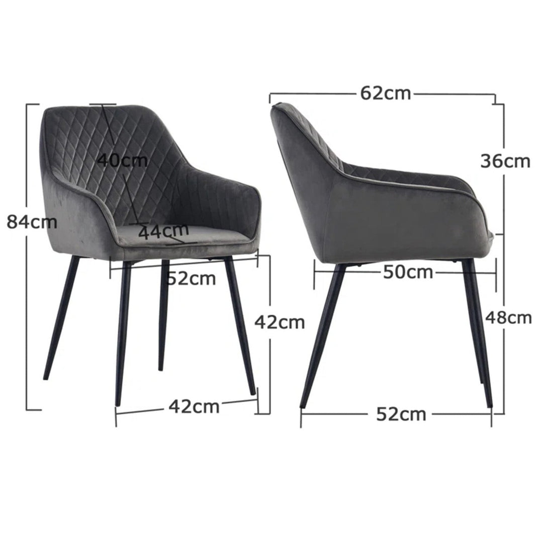 Opulent Velvet Dining Chair Grey