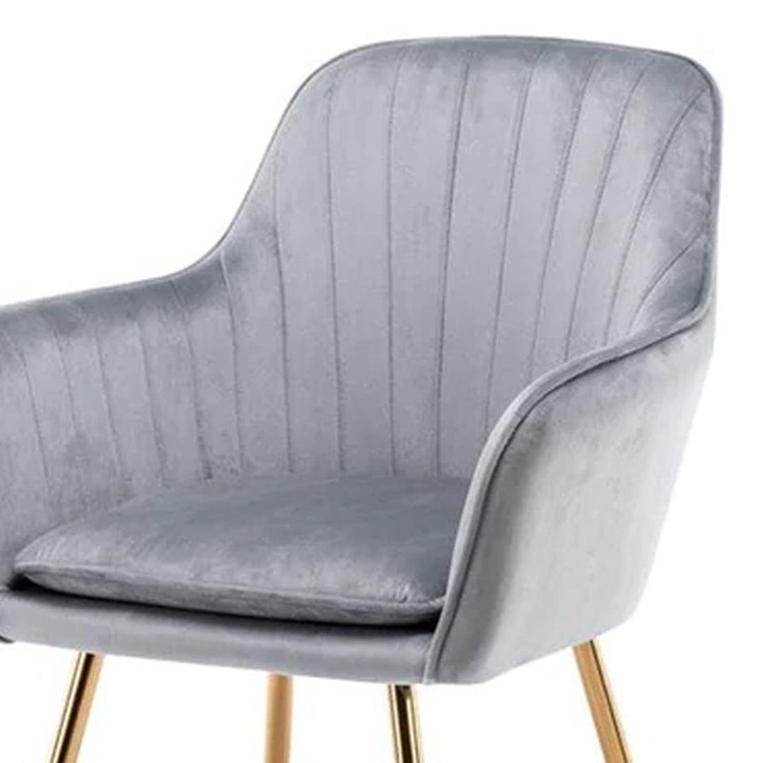 Velvet Sleek Lounge Chair Grey