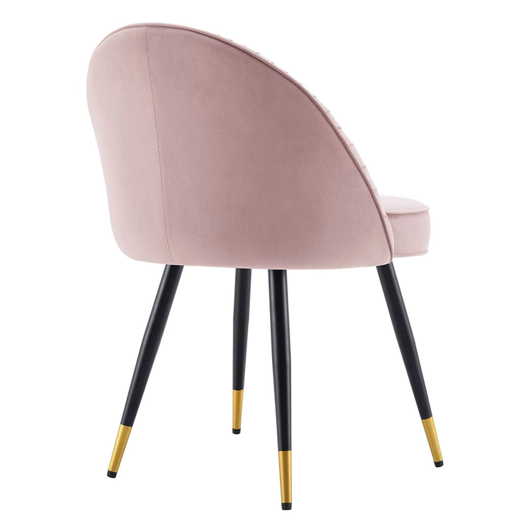 Minimalist Velvet Dining Table Chair Pink