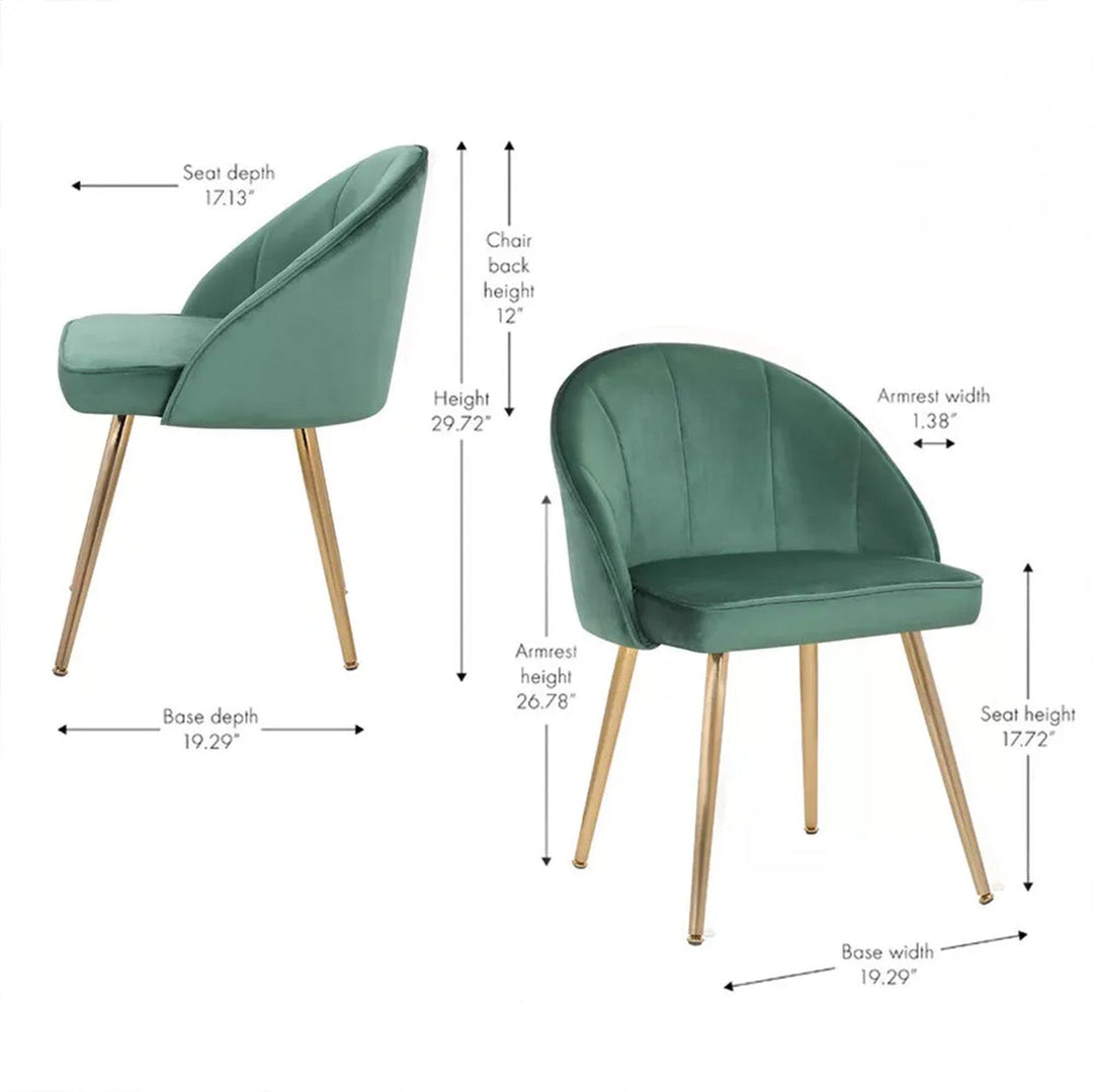 Sleek Velvet Dining Chair Green