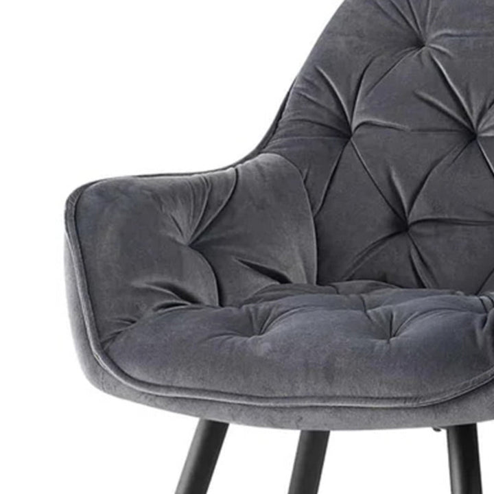 Refined Velvet Dining Designer Chair Grey