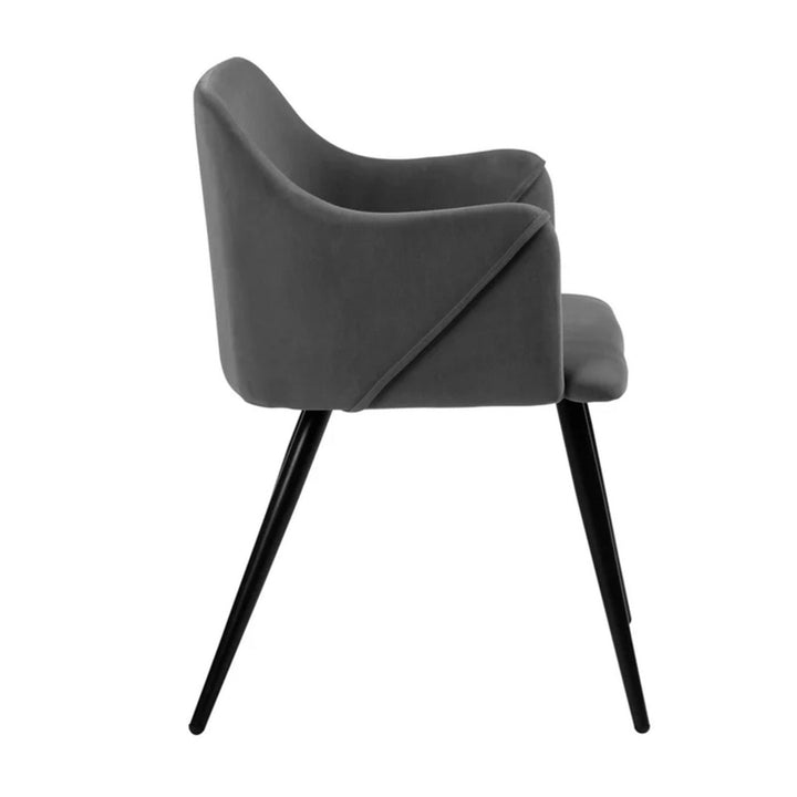 Sophisticated Velvet Dining Designer Chair Grey