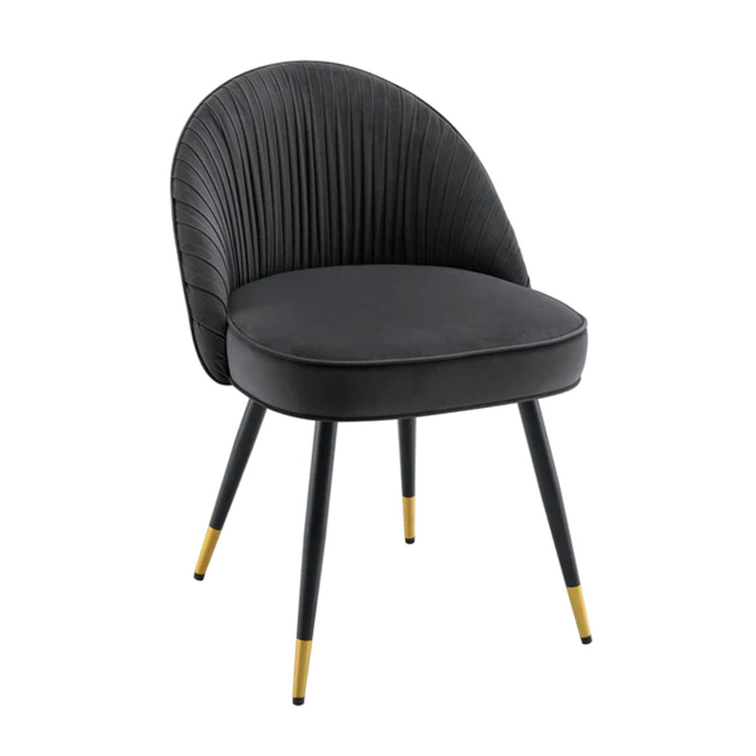 Minimalist Velvet Dining Table Chair Black