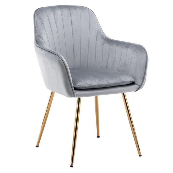 Velvet Sleek Lounge Chair Grey