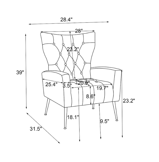 Arseniy ACCENT CHAIR WITH OTTOMAN