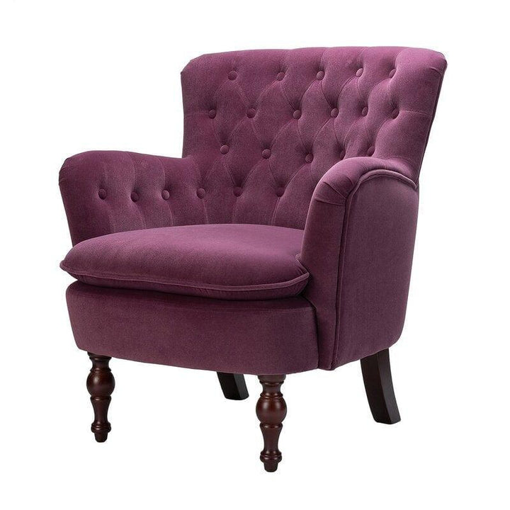 Avani Wide Tufted Velvet Arm Chair for Living Room