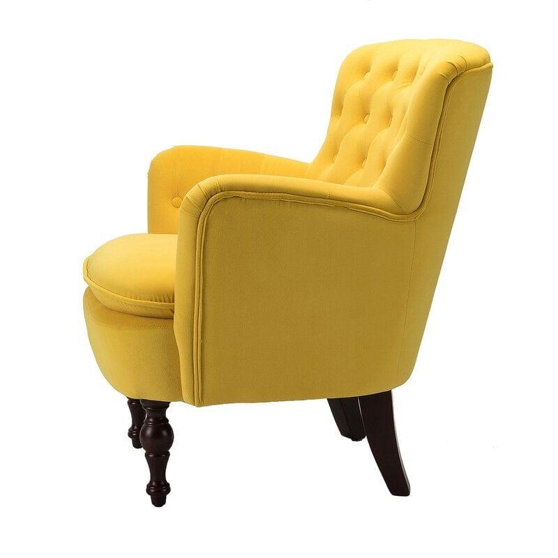 Wide Tufted Velvet Armchair - Ouch Cart 