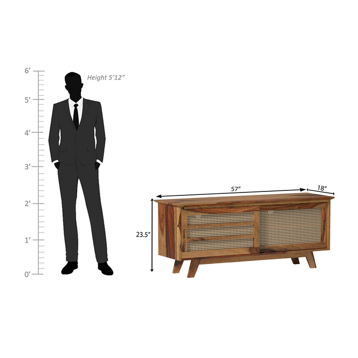 Ninel Sheesham Wood TV Unit in Natural Honey Colour