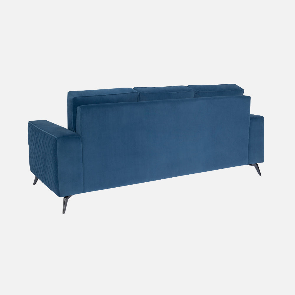 Elizar Sapphire Blue Fabric 3 Seater Sofa