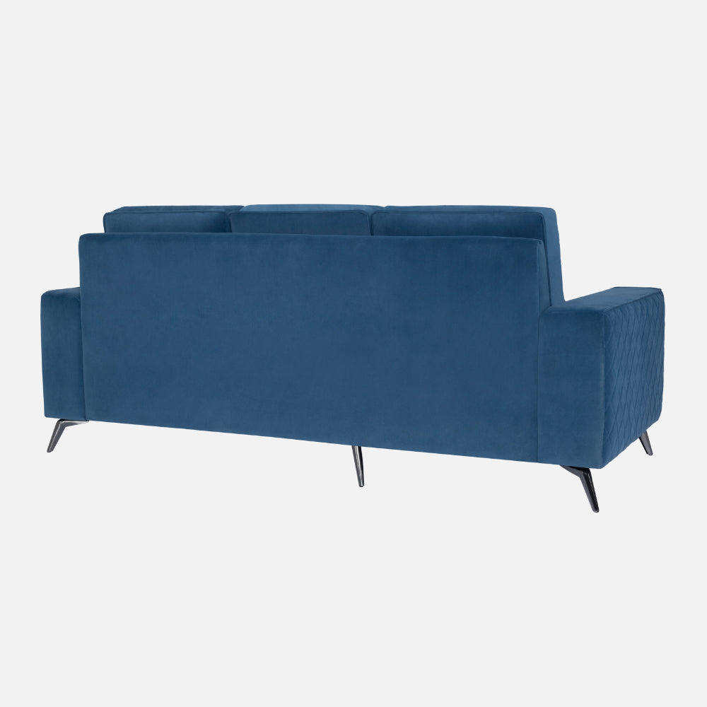 Efim Blue Fabric 2 Seater Sofa With Lounger